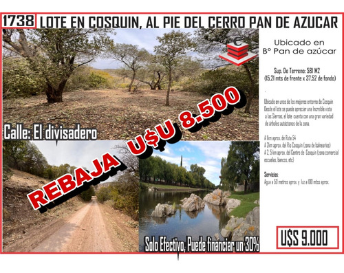 Oportunidad Hermoso Lote En Cosquin Al Pie Del Cerro Pan De Azúcar N°1738