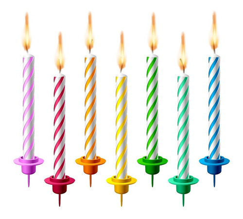 Velas De Cera Para Pastel De Cumpleaños Paquete 12 Piezas