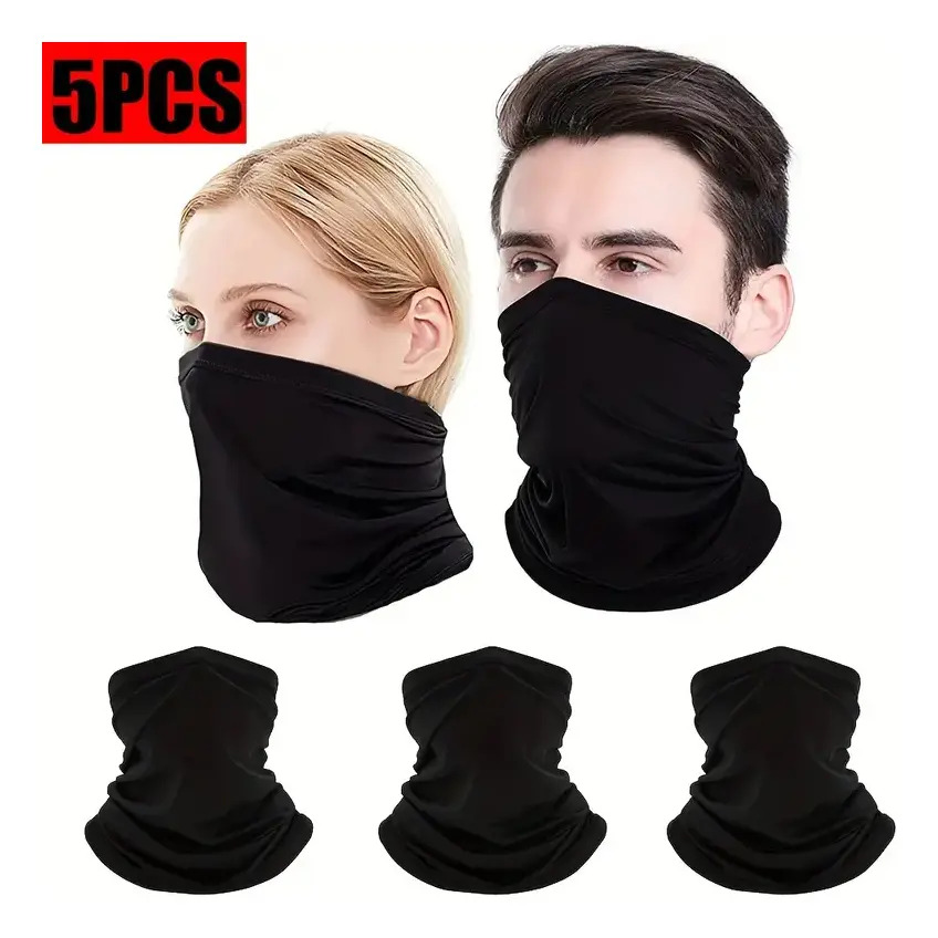 5 Pack Bandana Pasamontañas Balaclava Negra Motociclista Ciclismo Pesca
