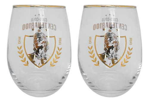 Set 2 Vasos De Vidrio Colo Colo Centenario 570ml