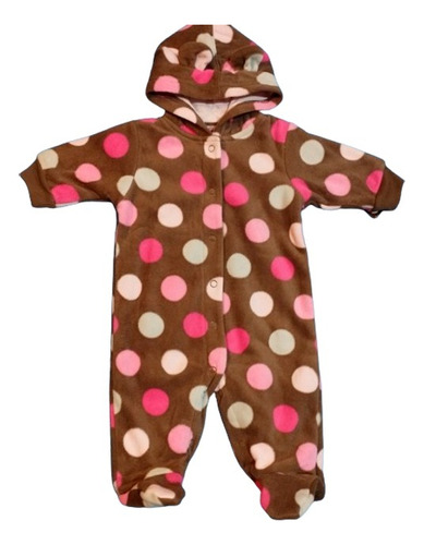 Osito Enterito Plush Con Botones Capucha Carters Para Bebes