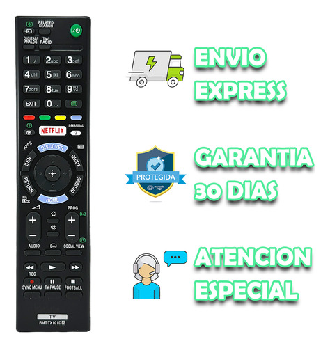 Control Compatible Sony Smart Tv Rmt-tx101d Netflix Mayoreo