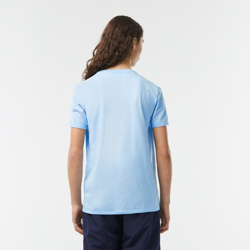 Remera Lacoste Th6710 Color Celeste Para Hombre