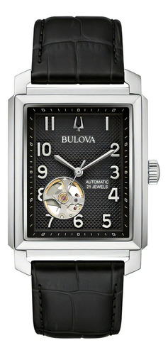 Reloj Bulova Sutton Original Para Caballero E-watch Color De La Correa Negro Color Del Bisel Plateado