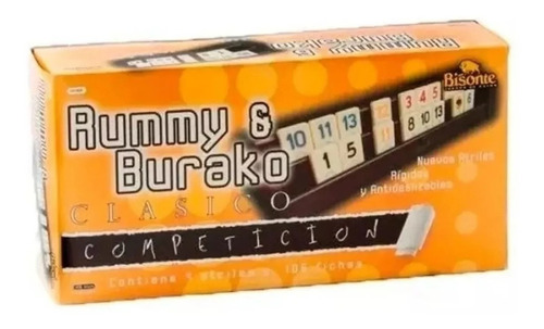 Rummy Burako Familiar Bisonte Juegos De Mesa Atril Fichas