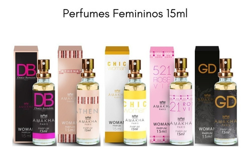 Imagem 1 de 5 de Kit 5 Perfumes Femininos - 15ml - Amakha Paris Promoção