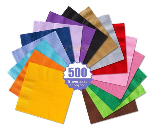 Servilletas Papel Coctel Colores Amscan 500 Pzas Pky0may