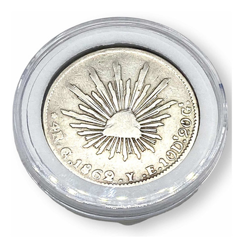 Moneda De Plata 4 Reales 1862 Guanajuato Y E