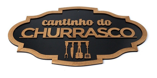 Imagem 2 de 2 de Kit 4 Quadros Cantinho Do Churrasco Rústico