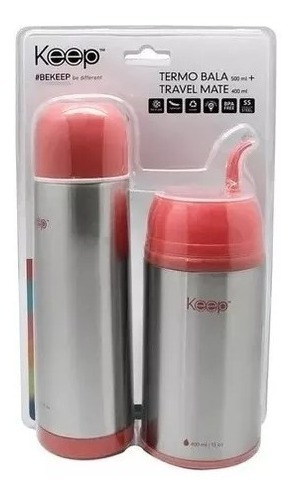 Pack Termo Bala 500 Ml Con Termo Mate 400 Ml Marca Keep