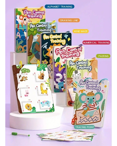 Pack 6 Libro Reutilizable Para Aprender Escribir Colección