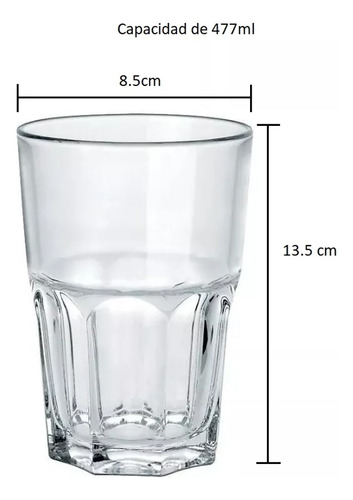 Set 4 Vasos De Vidrio Boston 477ml - Crisa