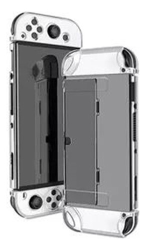 Capa De Proteção Dock Flip Para Nintendo Switch Oled Joycon Cor Transparente