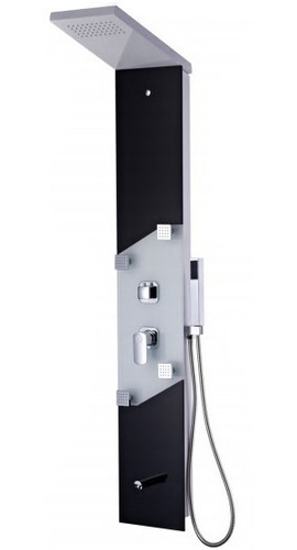 Columna De Ducha 4 Jets Cristal Negro Oslo - Gorena Agua