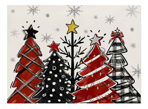 Decoração De Algodão E Jogos Americanos De Linho De Natal Ta