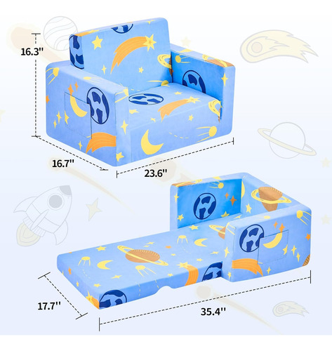 Sofá Convertible A Cama Para Niños - Sillas Cómodas