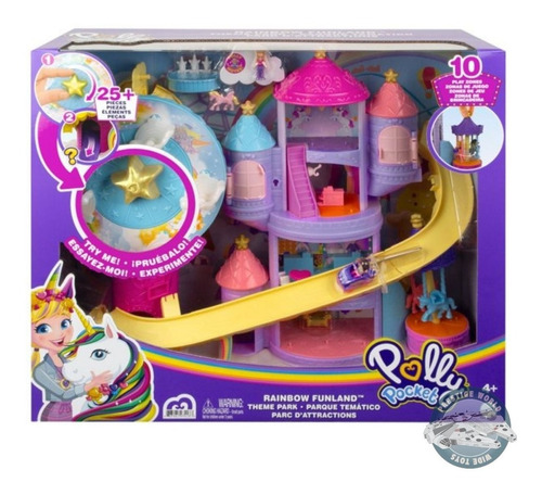 Polly Pocket Mattel Rainbow Funland Theme Park!! 