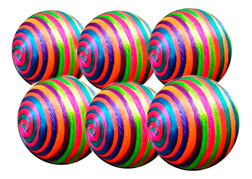 Set X6 Unidades Pelotas Gato Espiral Hilo Colores Sonajeras 