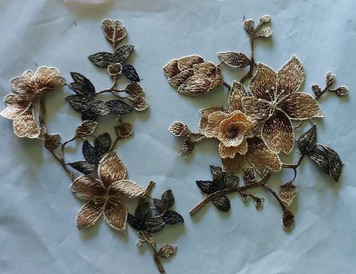 Aplique Para Ropa Flores Marrón Claro 3d
