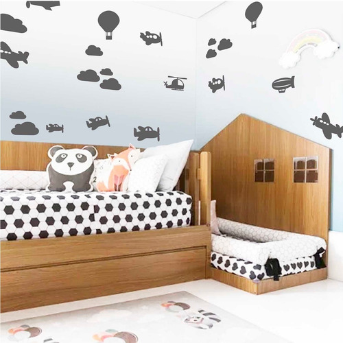 Vinilos Decorativos Aviones Niño Pared Cuarto Papel Tapiz