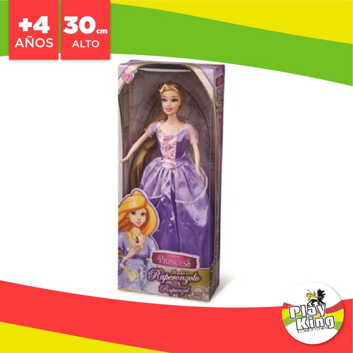 Imagen 4 de 9 de Muñeca Princesa Rapunzel 30 Cm Articulada Playking