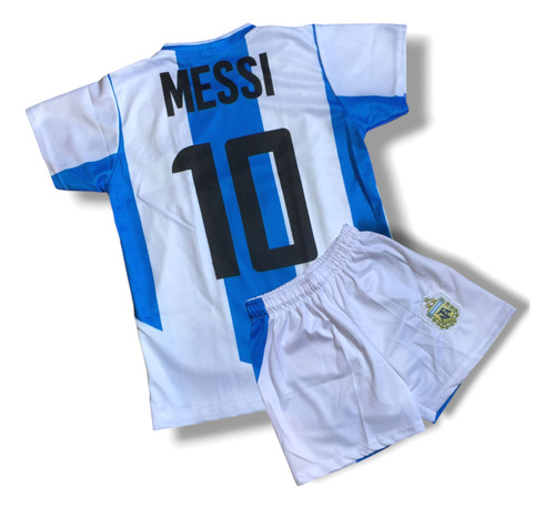 Conjunto Uniforme Fútbol Messi Argentina 2025 Blanco Messi 6
