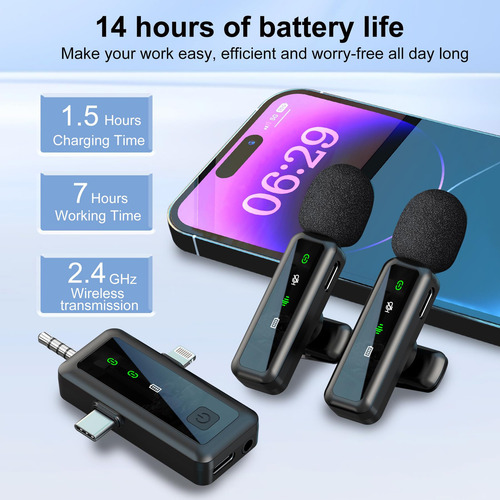 Micrófono magnético inalámbrico Axistr Lavalier para iPhone/Android/iPad/PC, 100 pies de alcance, 70 db, cancelación de ruido, plug and play, recepción omnidireccional.
