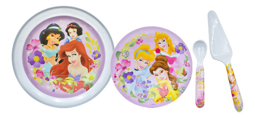 Set Pastel Princesas Disney Cenicienta Platos Melamina 10p