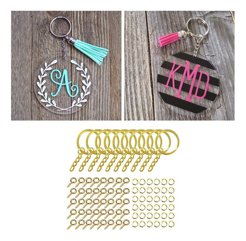 220 Piezas De Llaveros Con Anillos De Salto De Cadena, Oro