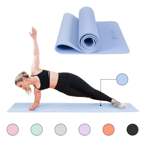 Tapete De Yoga Altera Tpe Alta Densidad Pilates Relajacion Color Azul Maya