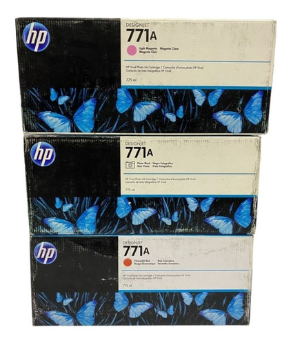 Pack Kit 3 Cartuchos Hp 771a Ml Nf R Originales Facturados