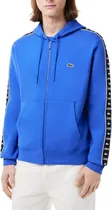 Comprar Sudadera Lacoste Azul Sh7457 Logos En Brazo Con Gorro