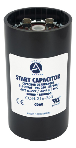 Condensador/ Capacitor De Arranque   216-260 Mfd 250v