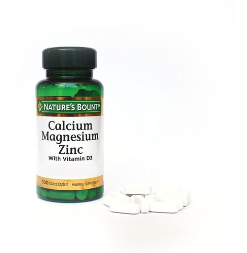 Imagen 3 de 4 de Suplemento En Comprimidos Nature's Bounty Calcium Magnesium Zinc & Calcio Magnesio En Pote De 0ml 100 Un