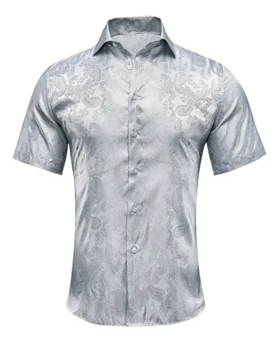 Camisas plateadas para hombre cheap
