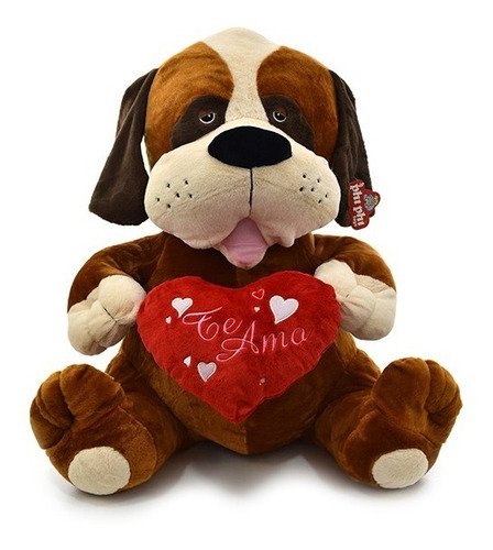 Peluche Perro Sentado Con Corazon 55 Cm. Phi Phi Toys