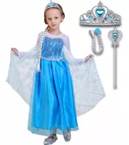 Comprar Vestido De Frozen , Talle S,m Y L,+ Trenza, Cetro Y Corona