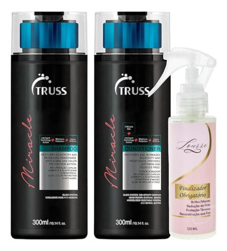 Kit Truss Miracle Shampoo + Cond + Finalizador Lourre 120ml