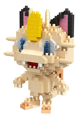 Mini Bloque Armable Figura 3d Miau O Meowth De Pokemon