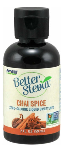 Now Foods, Better Stevia Liquida Sabor Chai Spice 59ml