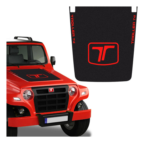 Adesivo Do Capô Troller T4 2008/2014 Aplique Logo Vermelho