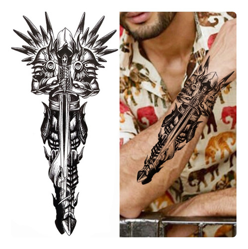 Tatuajes Temporal Adhesivo Para Brazo O Pierna Calavera