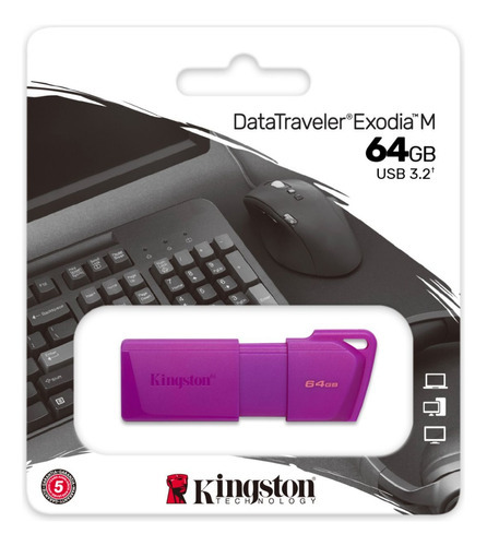 Memoria Flash Usb Kingston De 64 Gb Neon Purple