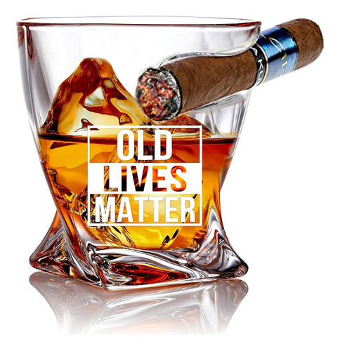Bezrat Old Lives Matter Whisky Scotch Glass 12 Oz - Día Del 