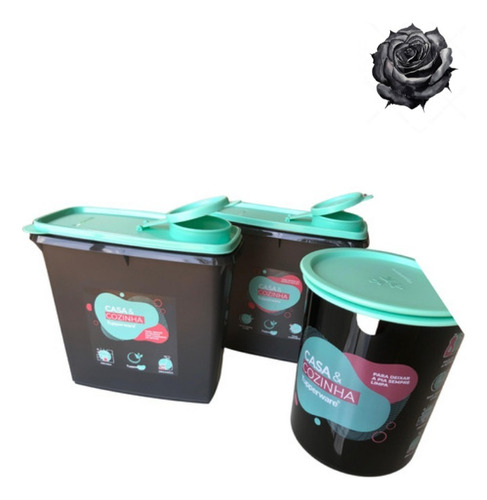 Tupperware Porta Sabão Em Pó + Amaciante + Lixinho Casa.