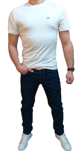 2 Poleras Ajustadas Elasticadas Cuello Redondo Hombre