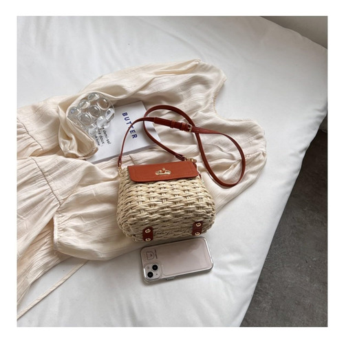 Bolso De Hombro De Paja Para Mujer, Bolso Tejido, Bolso De