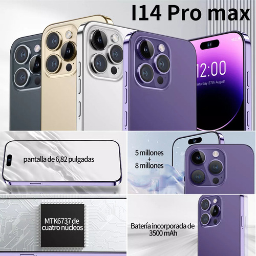 . Android Celulares 4g I14 Pro Max 6.82 Pulgadas Barato Ram3gb Y Rom64gb