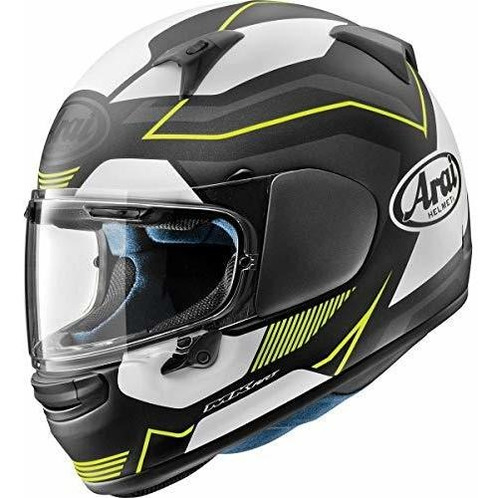 Casco De Moto Color Amarillo-blanco-negro Talla L Marca Arai