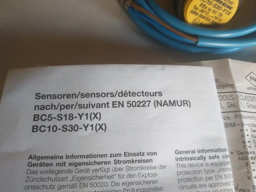 Sensor Turck Capacitivo Bc10-s30-y1x Atex Germany